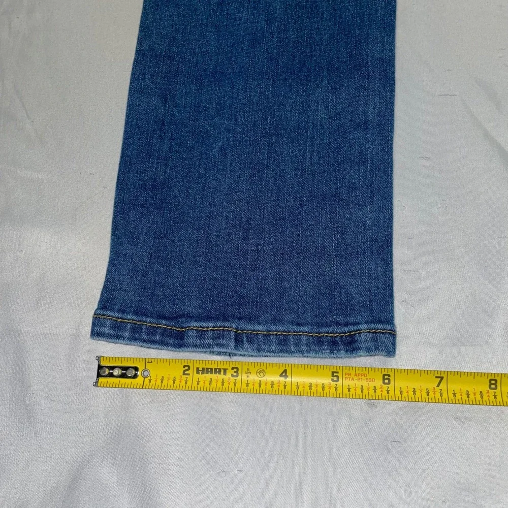 Mens Blue Moto Biker Jeans Slim Fit Ribbed Knee Zipper Detail Size 28x30